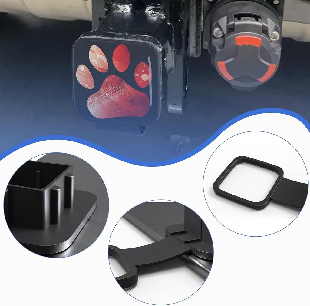 Foot Logo - Hitch Cover Universal Fits for 2-inch Hitch, 2" Trailer Receiver Hitch Cover Tube Plug Insert, Car Exterior Accessories for Jeep RAM GMC Ford Toyota Honda Nissan SUV RV Trucks & More