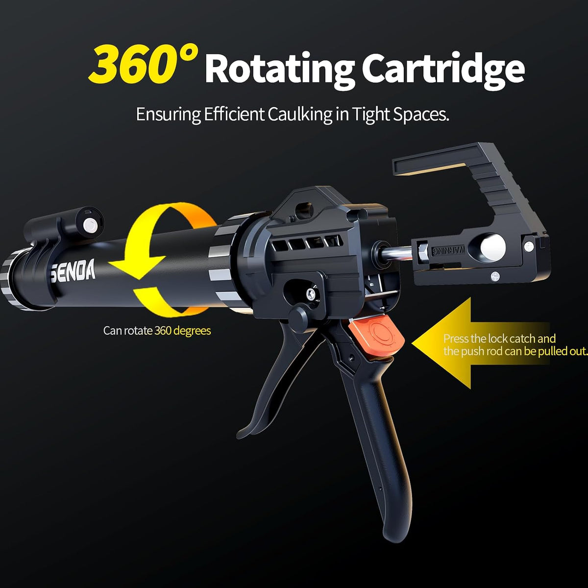 silicone sealant caulking gun, heavy duty industrial manual shown in use