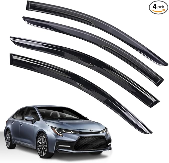 Rain Guards for Toyota Corolla Sedan 2019-2023, Tape-on Side Window Deflector...