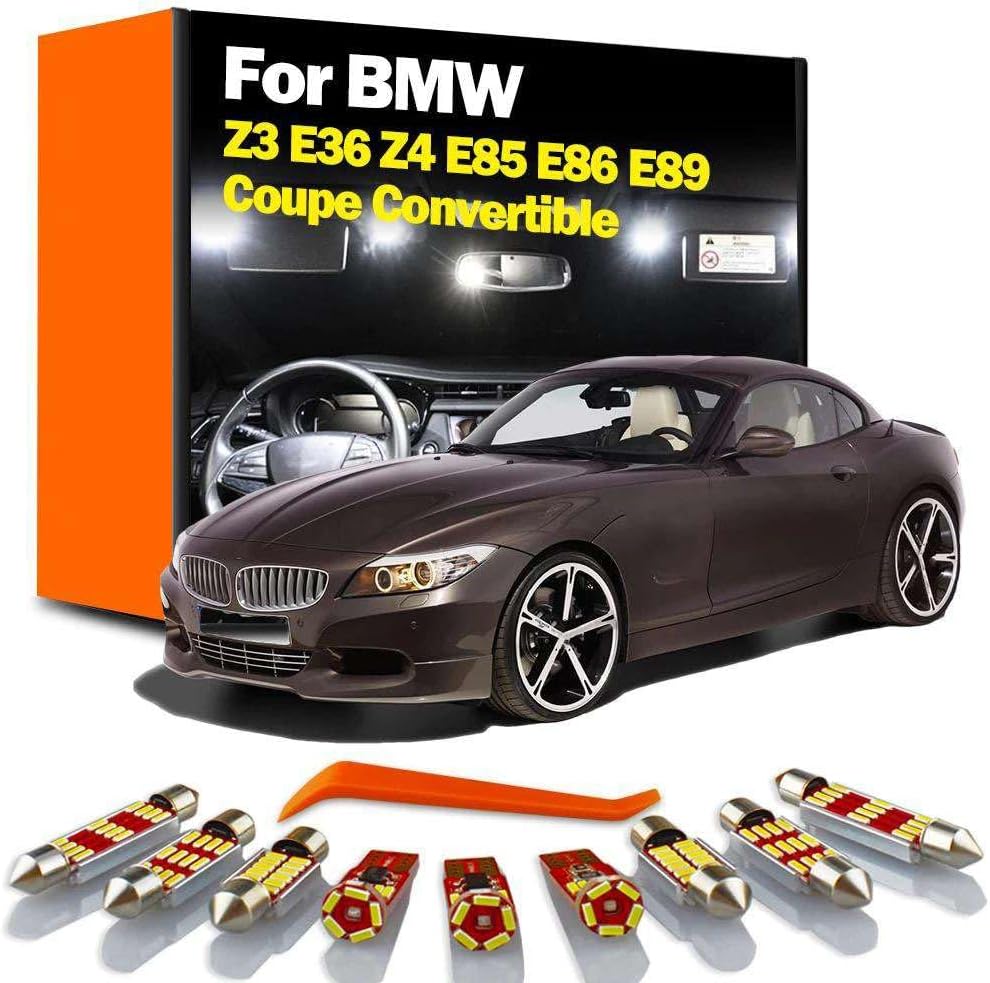LED Interior Dome Map Trunk Glove Box Vanity Mirror Light Kit, For BMW Z3 E36 Z4 E85 E86 E89 Coupe Convertible Car
