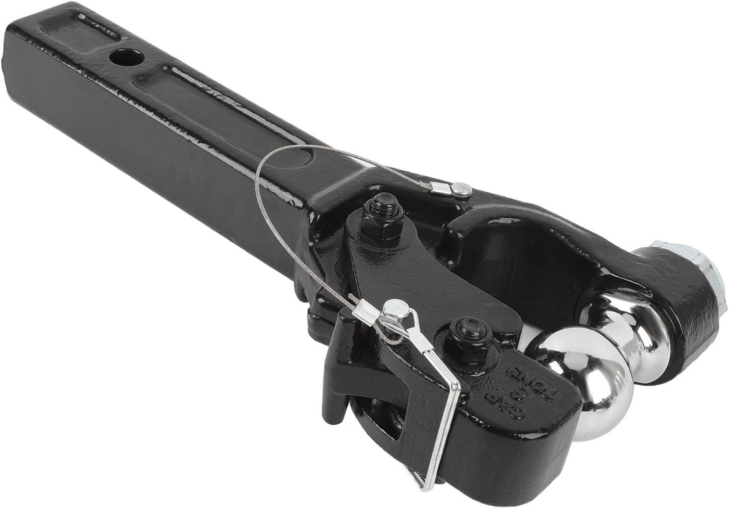 Generic Pintle Hook with 2 Inch Trailer Ball Heavy Duty 16000lbs Towing Capacity Receiver Mount Combination Hitch for Trucks SUVs RVs Black Steel