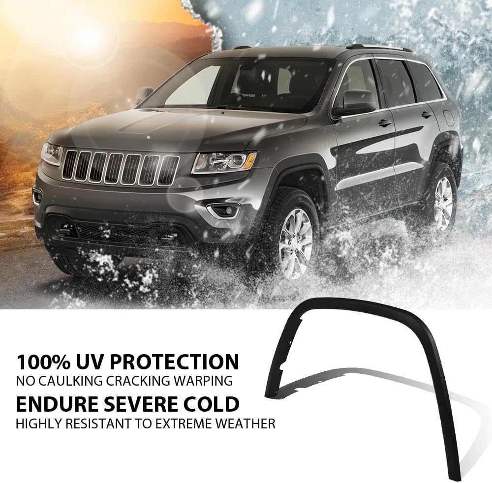 Fender Flare Fit Jeep Grand Cherokee 2011-2016 Front Left Driver Side Wheel, Moldura de rueda Opening Molding Trim Accessories Factory Style 1MP38RXFAE, CH1291106