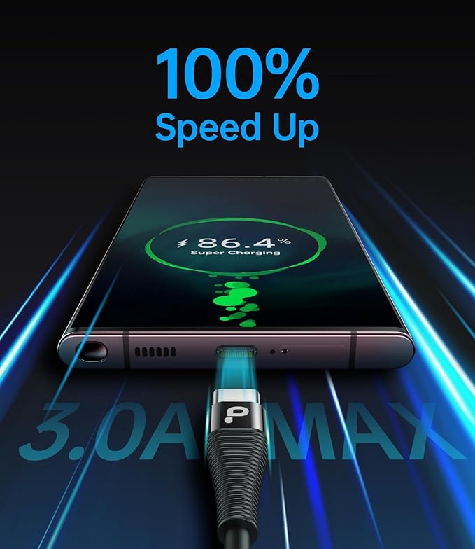 PRAKIE USB C Cable Fast Charging 5FT, Coiled USB A to USB C Cable - Image 3