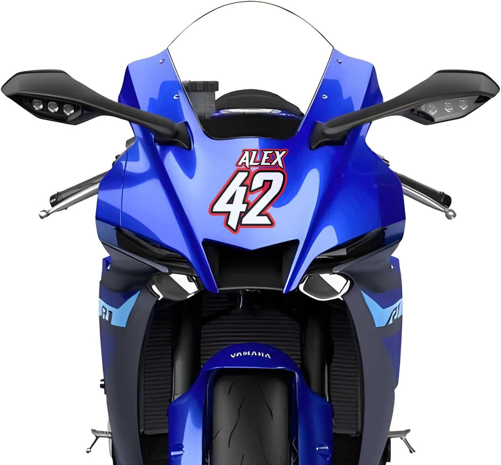 MC MOTOPARTS (Set of 3) Custom Motorcycle Motocross Racing Number Plate Decals – Personalized Number & Name – Waterproof Vinyl Stickers for Dirt Bike, ATV, Kart & Car Door (3-10 Inch)
