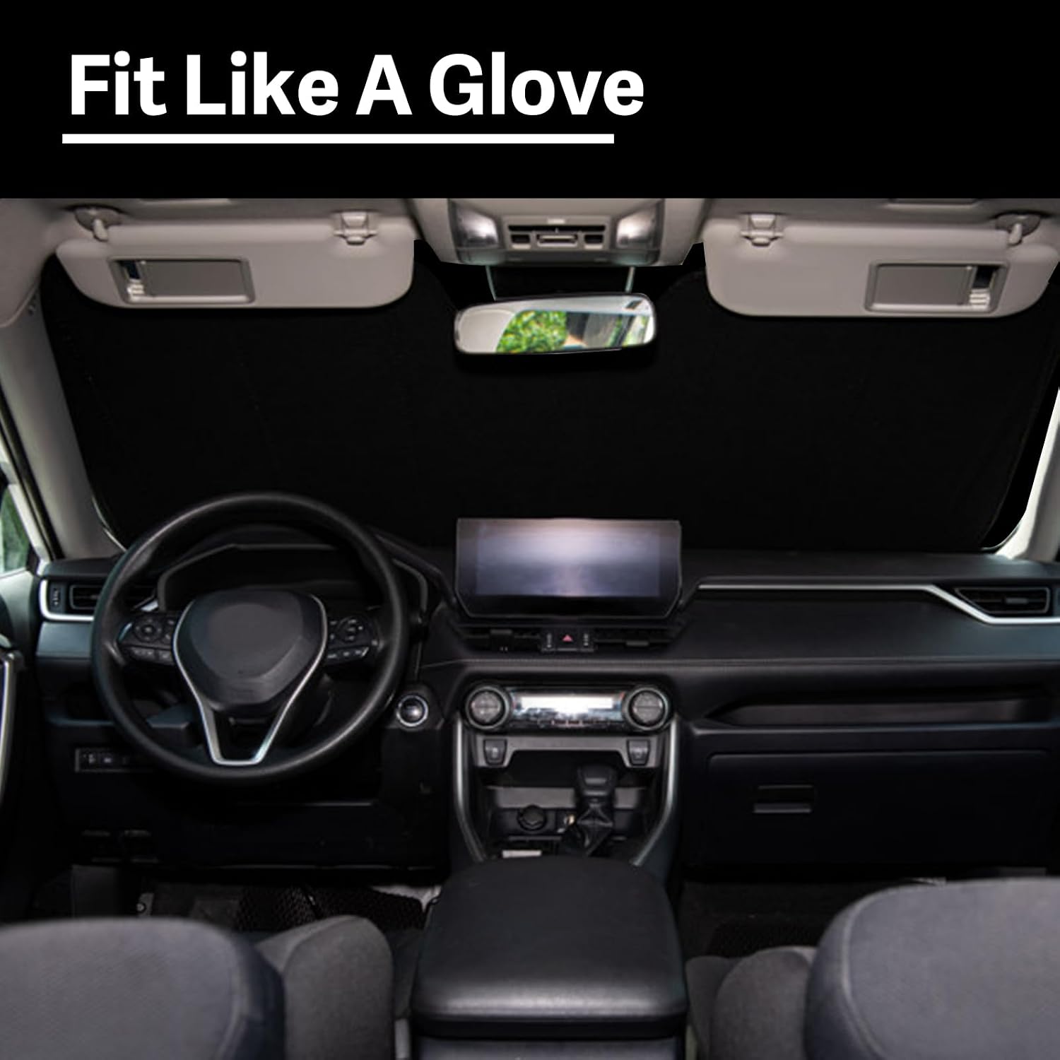 2019-2026 Car Windshield Sun Shade for 2019 2020 2021 2022 2023 2024 2025 2026 Dodge RAM 1500 with 5-Inch Wide Sensor Automotive Front Window Sunscreen Sunshade