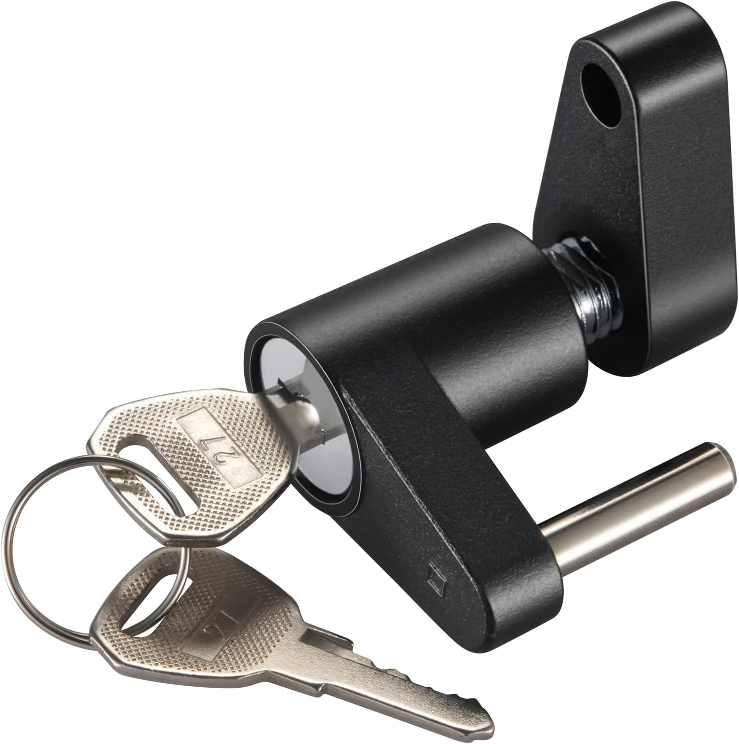 CZC AUTO Black Trailer Hitch Coupler Lock, Dia 1/4 Inch, 3/4 Inch Span for Tow Boat RV Truck Car's Coupler (1 Pack, Black)
