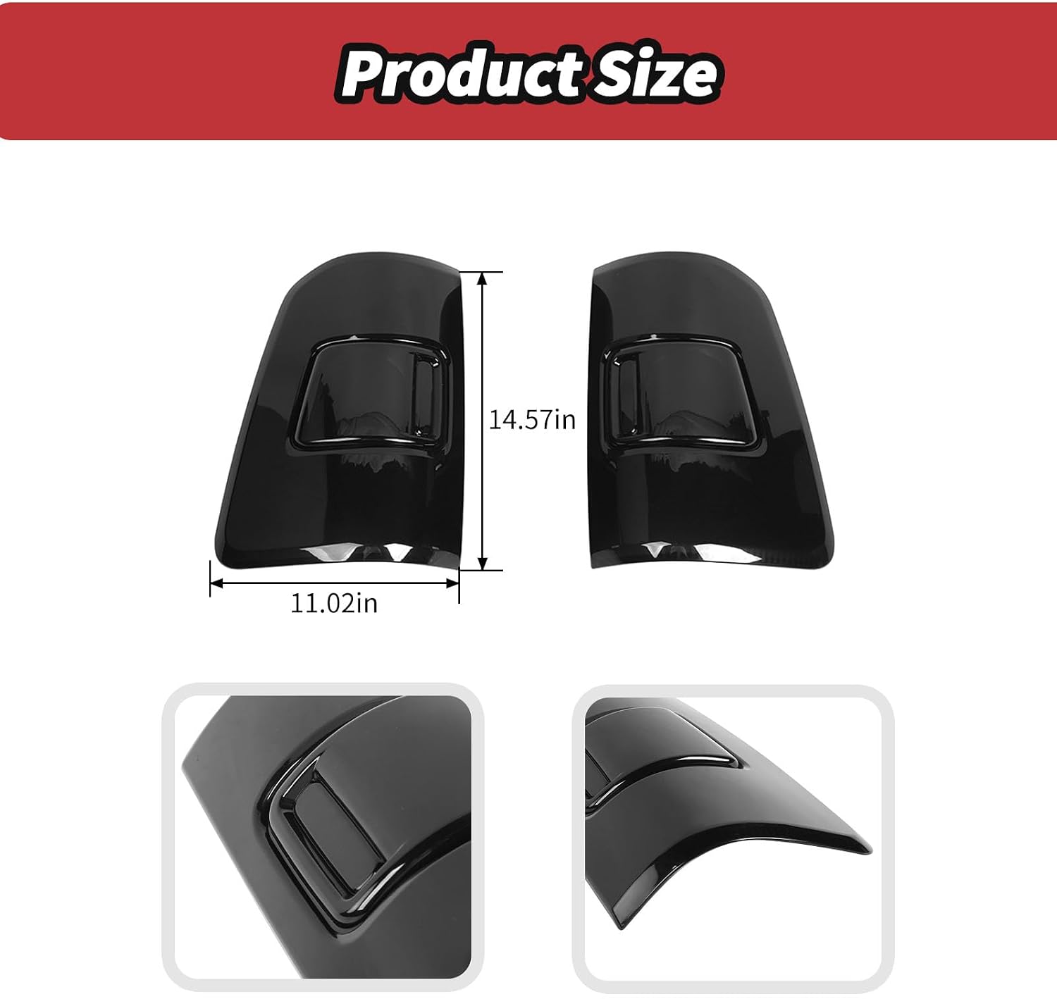 JeCar Smoked Tail Light Cover Trim Guards for 2019-2024+ Dodge Ram