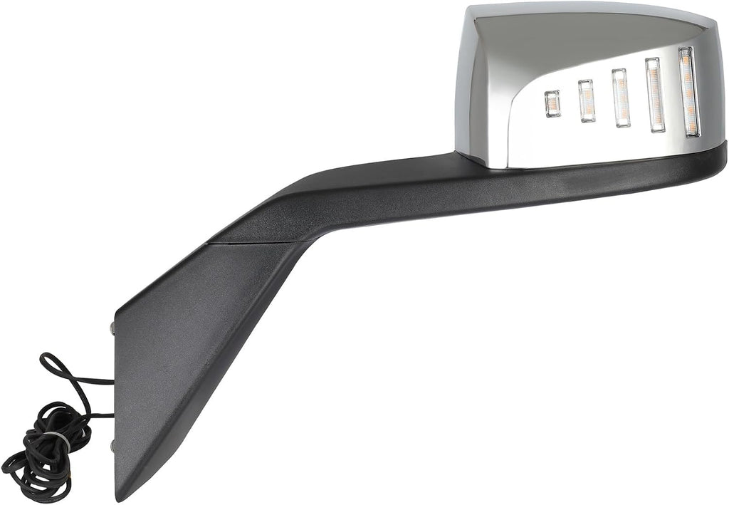 Driver Side Truck Hood Mirror Fits 2004-2018 for Volvo VNL/VN Series, Manual Control View Mirror with Turn Signal Light