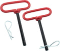 2 Pcs 3/8 x 4 Inch Trailer Tow Hitch Pin and Clip, Tractors Hitch Cotter Pins for RV, Tractor, Lawn Mower (Red)