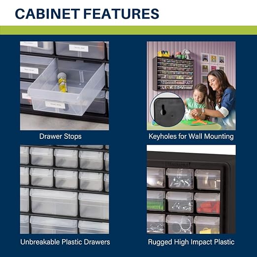 Akro-Mils 44-Drawer Plastic Drawer Storage Cabinet - Image 4
