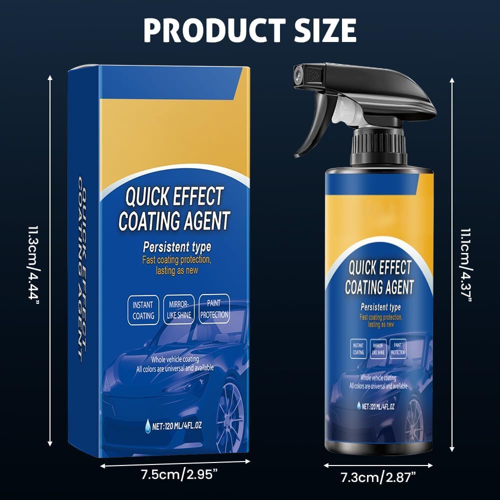 Advanced Car Quick Acting Coating Agent Spray for Vehicles, Nano Quick Coat Restore | Waterless Wash Wax & Glass Cleaner (1 PCS)