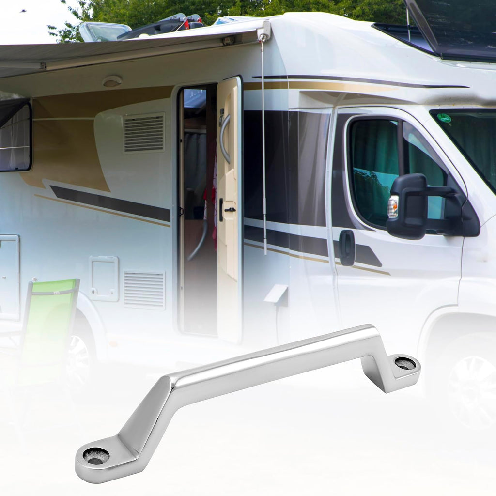QWORK 2 Pack RV Grab Door Handles - Heavy Duty 304 Stainless Steel Boat Handles Grab for Marine, RV, Camper, Trailer, Truck