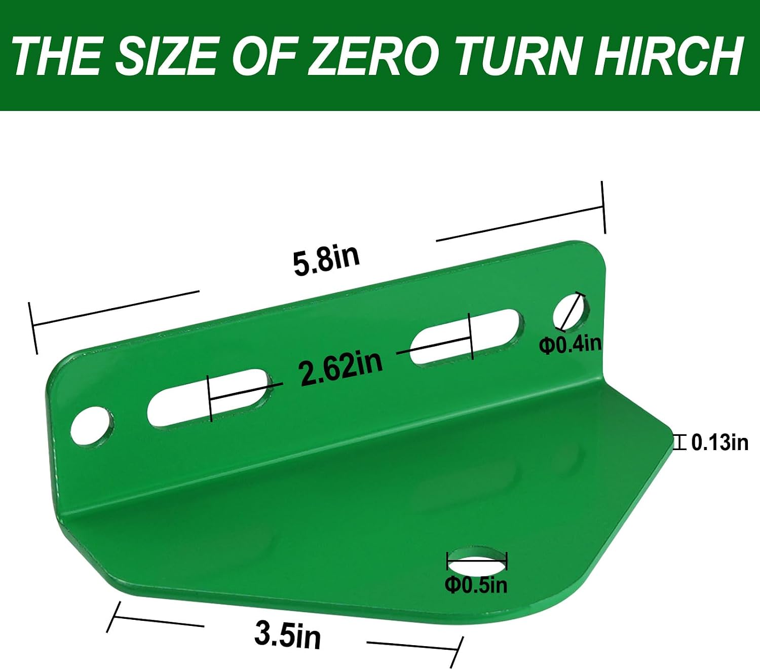 Heavy Duty Zero Turn Mower Hitch Kit with Bolts 1/8"(3mm) and Strong Magnetic Hitch Pin 1/2'' Hole Trailer Hitch Mount Green (Pack of 1)