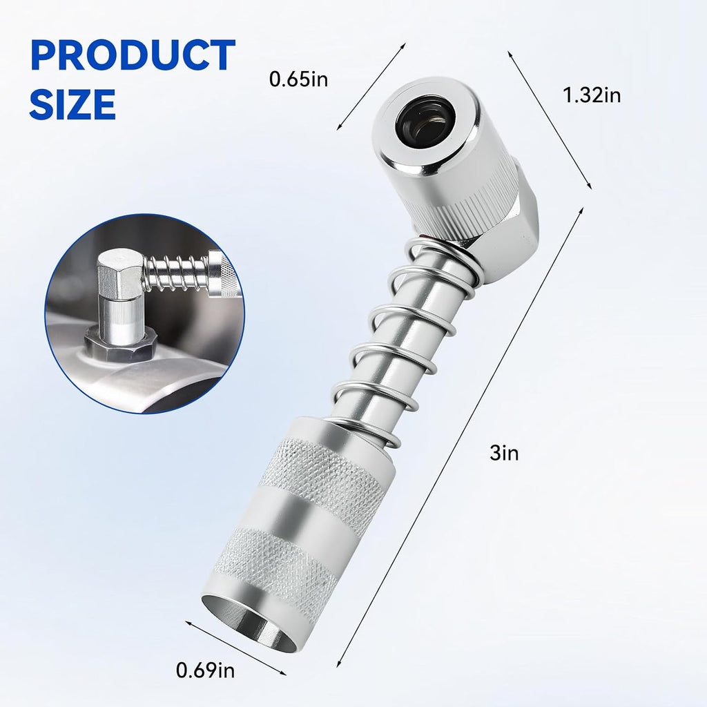 Grease Gun Tips，Grease Gun Fittings，Grease Gun Coupler，90 Degree Grease Gun Coupler，Grease Gun Hose，Zerk Fitting Cleaner，Grease Needle Nozzles，Grease Filling Nozzle and Grease Tip