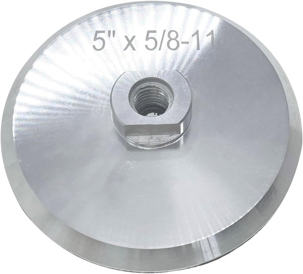 Aluminum Backer Pad, 5 Inch Hook and Loop Backing Pad, 5/8”-11 Threaded