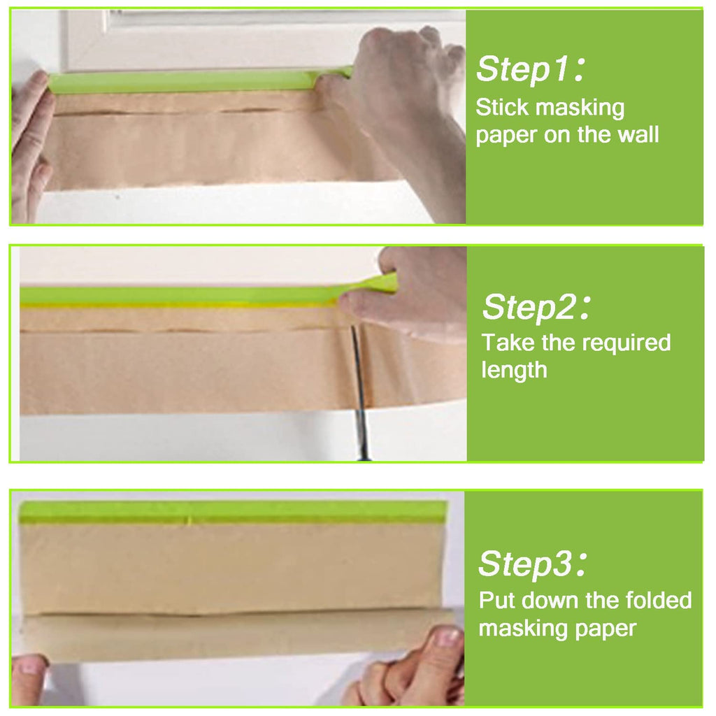 9 rolls pre-taped masking paper for painting and on a desk or shelf