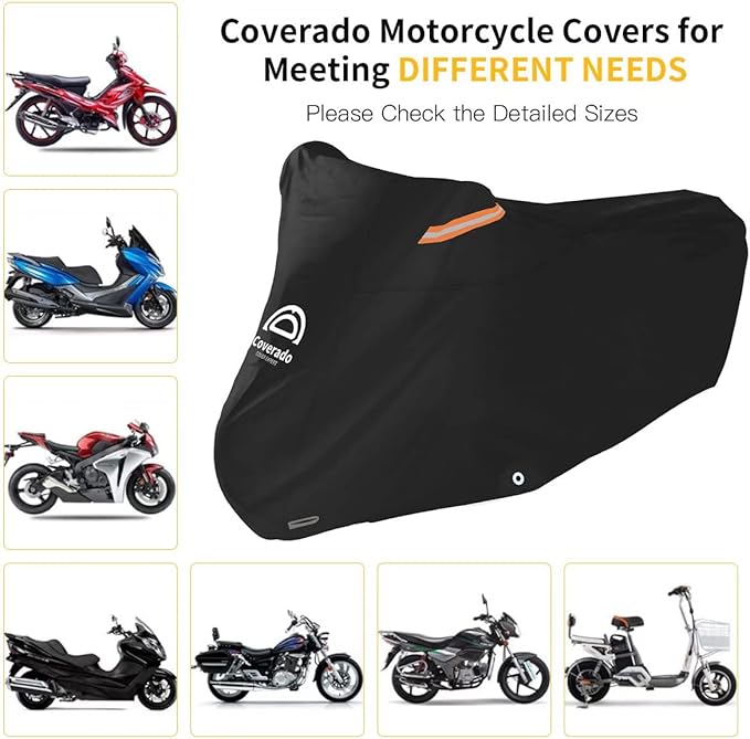 Motorcycle Cover Waterproof Outdoor 80 inches Length All Season Universal - Image 8