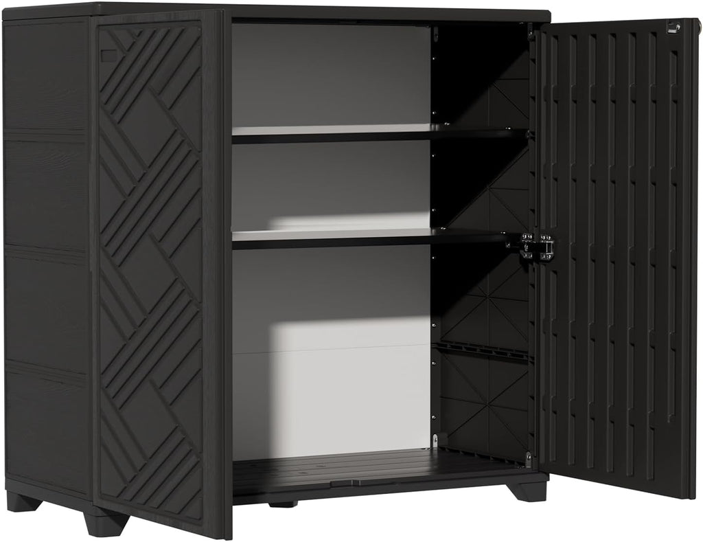 ZZM Indoor/Outdoor Storage Cabinet Waterproof, All Weather Outdoor Storage