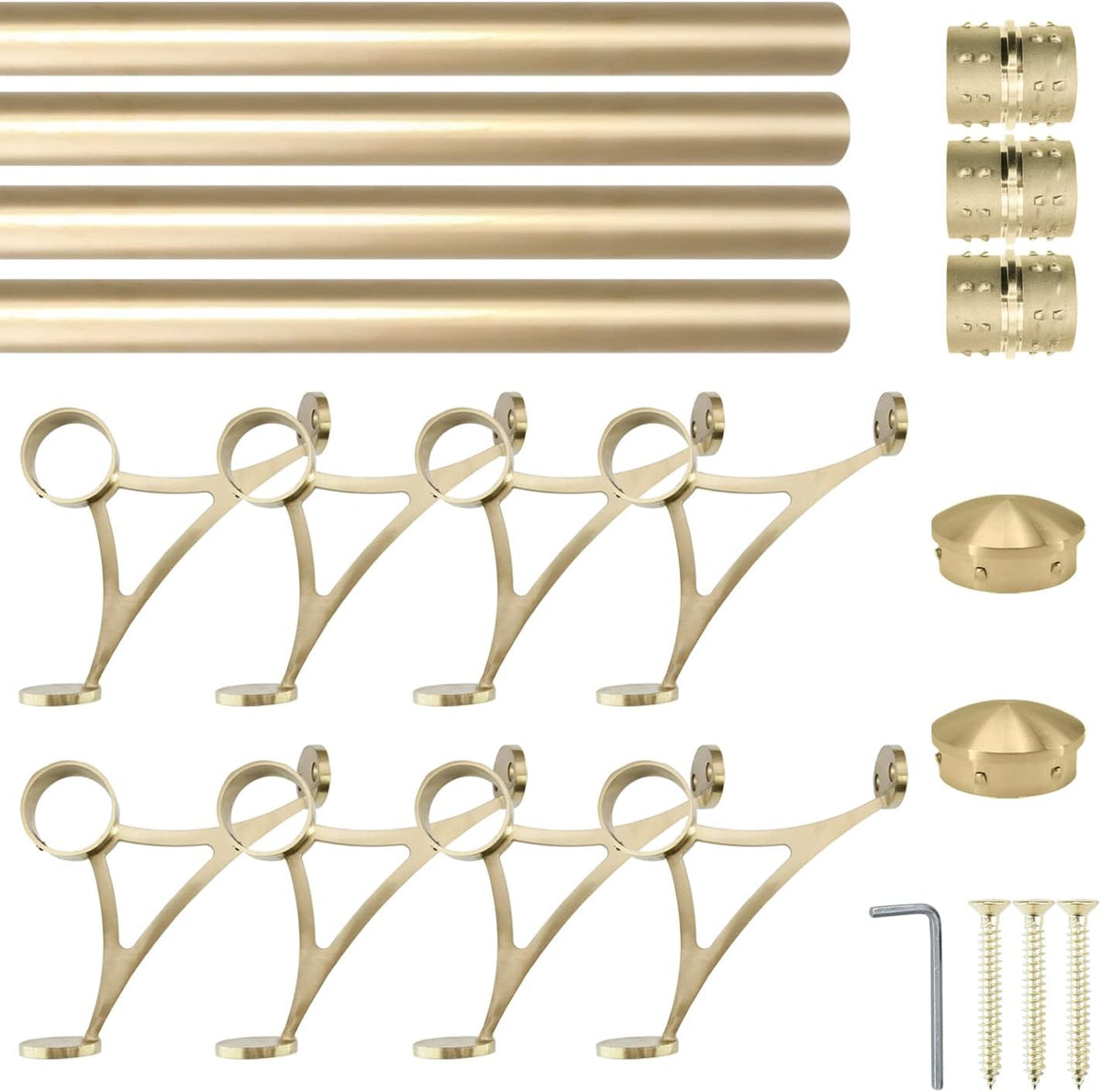combination mount foot rail kit, satin golden finish, main product view