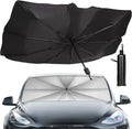 [2026 Upgraded] Sedan SUV Car Sun Shade for Windshield UV Rays and Heat Sun Visor Protector,Foldable Windshield Sun Shade Umbrella,Keep Car Cool,Easy to Use/Store,57''x 31''