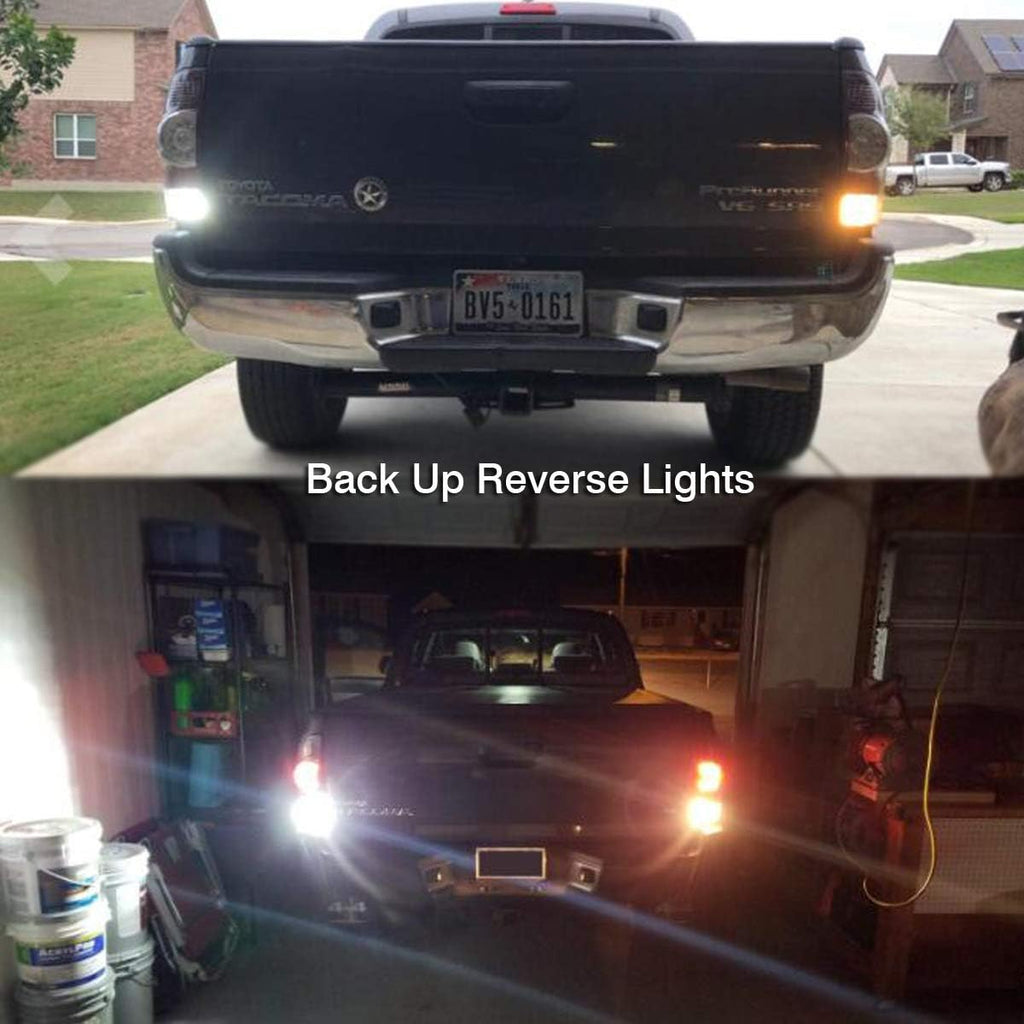 iBrightstar Super Bright LED Bulbs Package Kit Accessories Fit for Toyota Tacoma 2005-2021 Interior Map Dome Lights + Vanity Mirror Lights + License Plate Lights + Back Up Reverse Lights, White