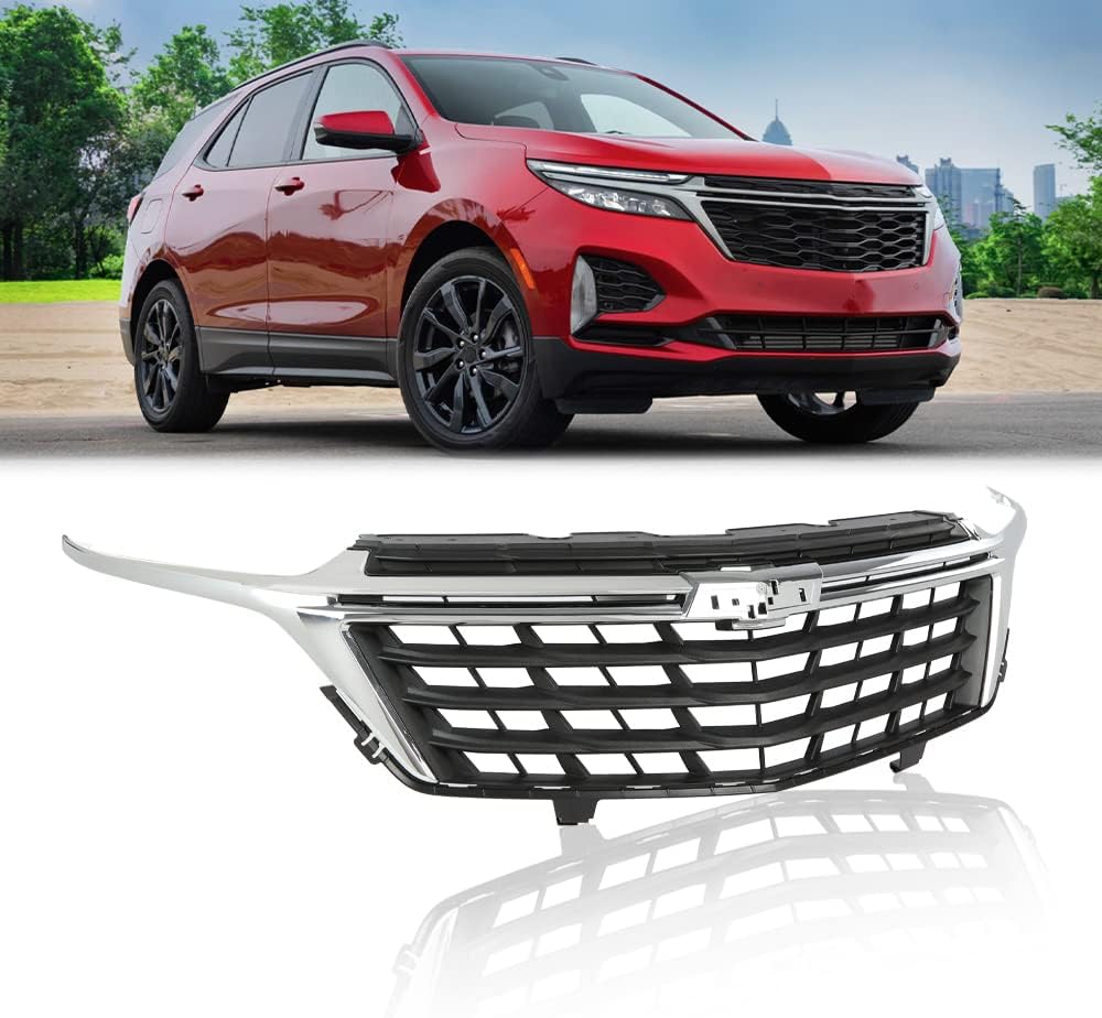 G-PLUS Front Bumper Grille Fit Chevy Equinox 2022-2023 Chrome ABS Plastic
