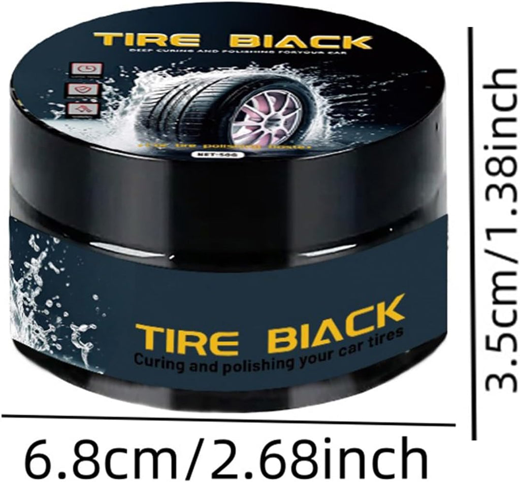 50g Car Tires Polished Wax, Car Tire Coating Paste, Long-Lasting Black Shine Dressing Wax Polished Restorer, Waterproof UV-protect Maintenance Gel, High Gloss Tire Shine For Maintenance Routine