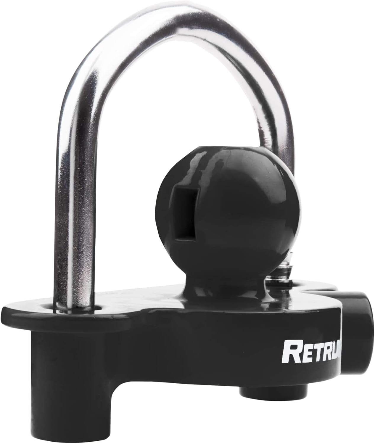 RETRUE Universal Coupler Lock Trailer Locks Ball Hitch Trailer Hitch Lock Adjustable Security Heavy-Duty Steel Fits 1-7/8 Inch, 2 Inch, 2-5/16 Inch Couplers Black (Pack of 2)