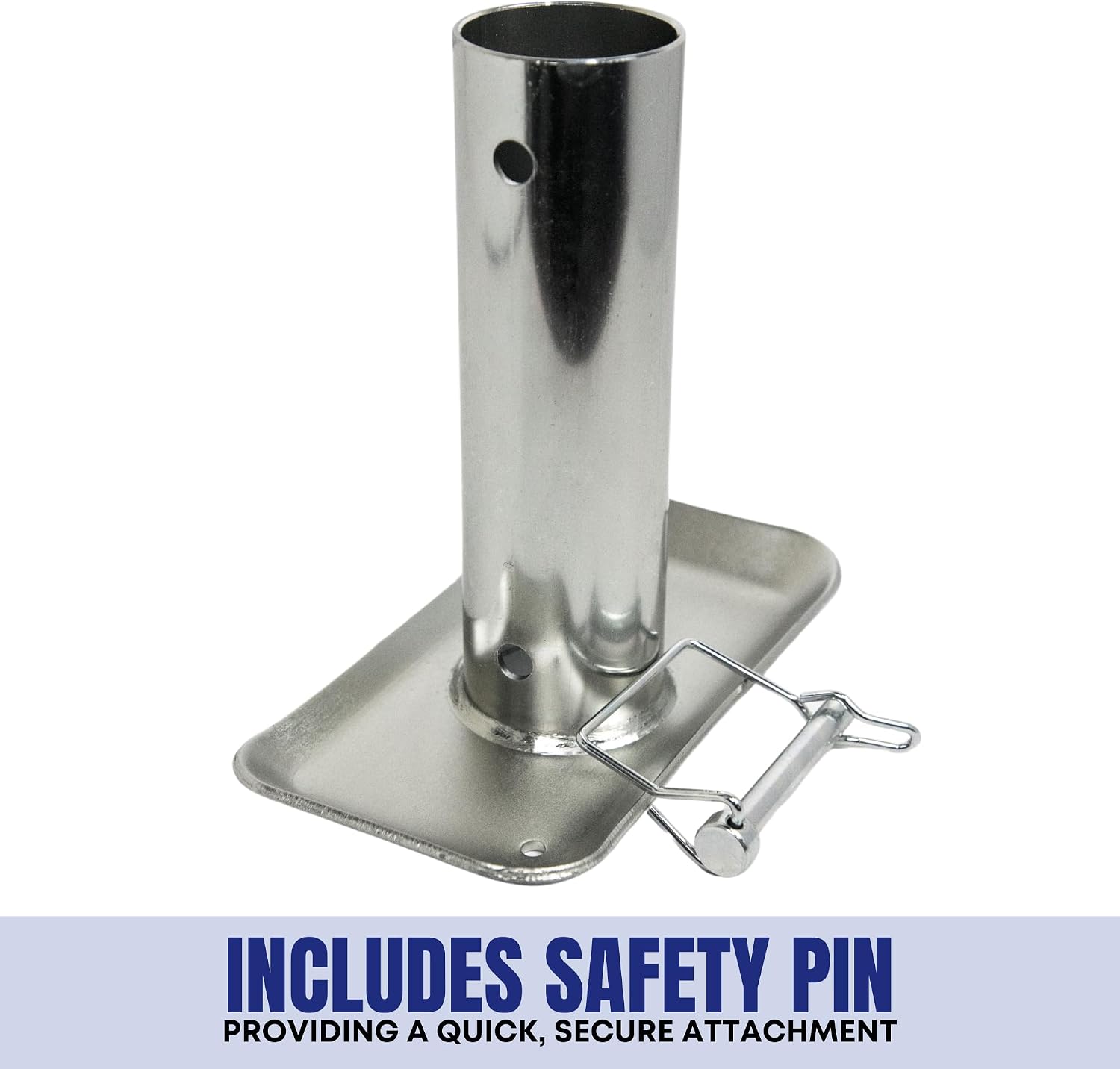 Jeremywell Trailer Jack Detachable Foot Plate 5000 lbs Capacity with Pin Base for A-Frame Boat RV Camper 7-1/2”” Tube Length