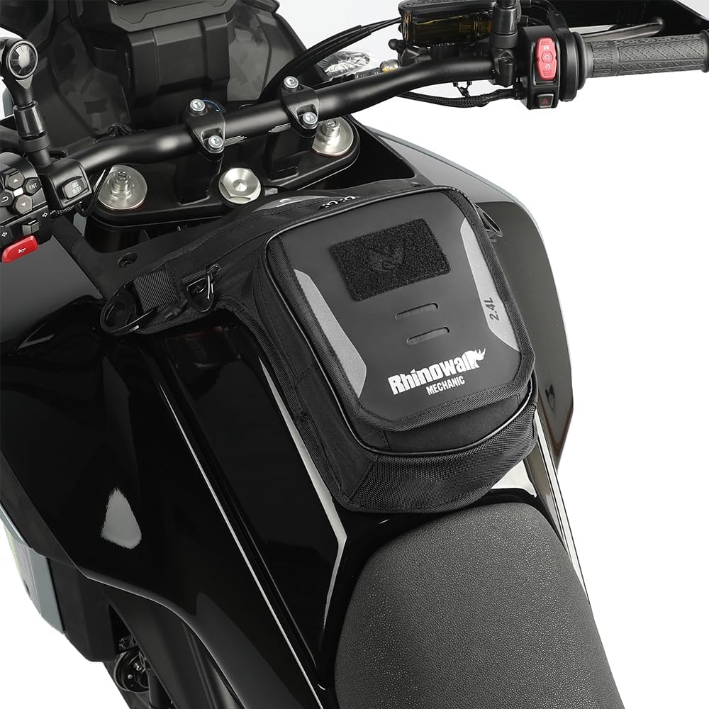 Rhinowalk Motorcycle Fuel Tank Bag,Magnetic and Strap on,Motorbike Tank Bag with Mobile Phone Pocket, Thigh bag,Leg Waist Chest Pouch,2.4L Backpack Motor Cycle Accessories