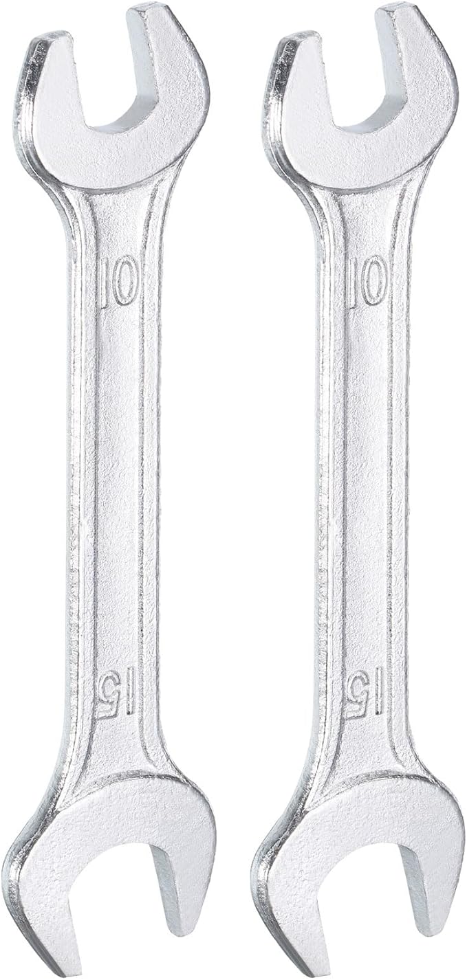HARFINGTON 2pcs Double Open End Wrench 10mm x 15mm Metric 15 Degree Offset by HARFINGTON