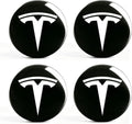4 PCS Wheel Center Hub Cap Sticker for Model 3 / Model Y, Wheel Rim Cover 2.2” Center Cap Sticker Compatible for Tesla Hubcaps with Logo Emblem, Waterproof Adhesive Backing, Black & White