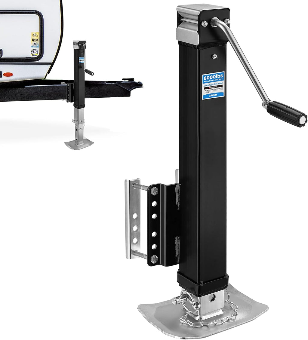Kohree 8000 lbs Trailer Jack Heavy Duty, Bolt on Trailer Jack for Yacht, Boat, Horse, Utility Trailers, Adjustable RV Tongue Jack with Drop Leg & Ergonomic Handle