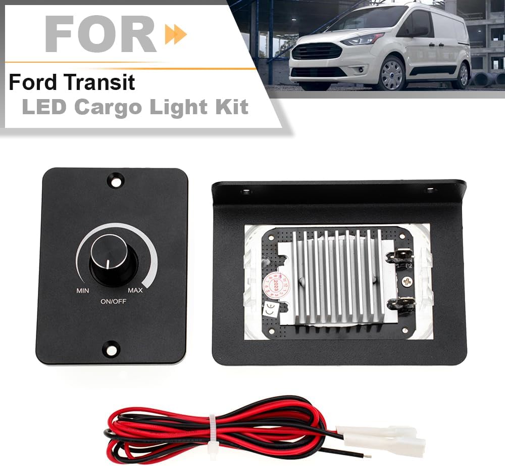 LED Interior Cabin Courtesy Cargo Load Space Area Dome Light for 2015+ Ford Transit Cargo Van Camper DIY Conversion LED Rear Truck Bed Cargo Light with Harness Wiring