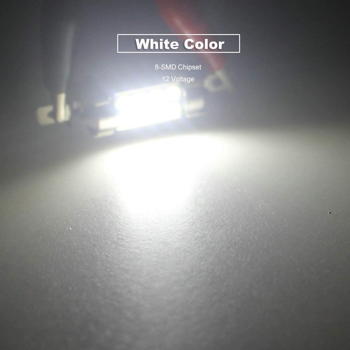 White 36mm Festoon 6418 Bulb Car LED Interior Map Dome Light | DE3423 DE3425 Size 6000K Extra Bright Also for Number Tag License Plate Cargo Trunk Door Footwell Light Canbus Error Free