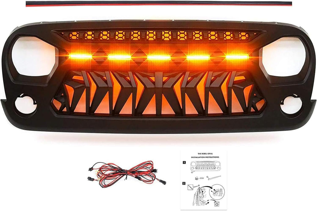 Grill Compatible with The Following Models:Jeep Wrangler JK JUK 2007 2008 2009 2010 2011 2012 2013 2014 2015 2016 2017 2018 JK JUK Shark Grille
