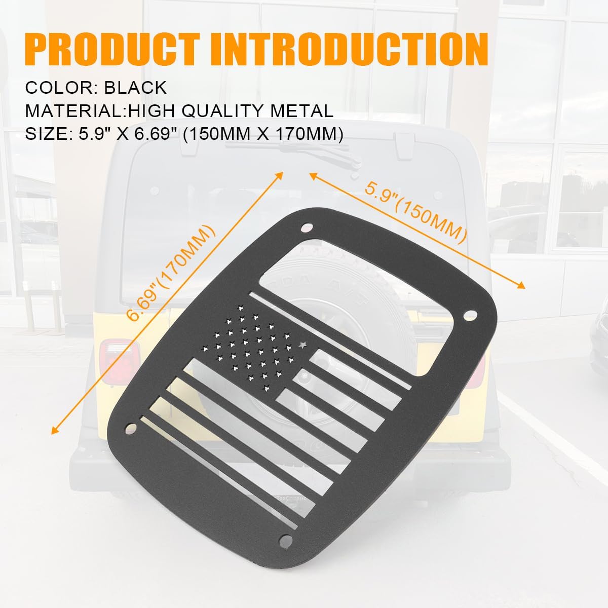 Tail Light Guards Covers Compatible with Jeep Wrangler TJ YJ 1987-2006, US Flag Pattern Exterior Accessories Rear Tail Light Guards Covers Protectors