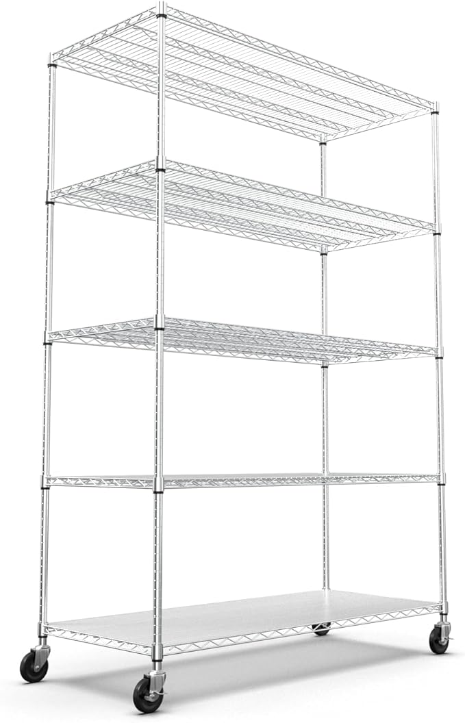 5 Tier NSF Metal Shelf Wire Shelving Unit, 6000lbs Capacity Heavy Duty by Brandpouseayar