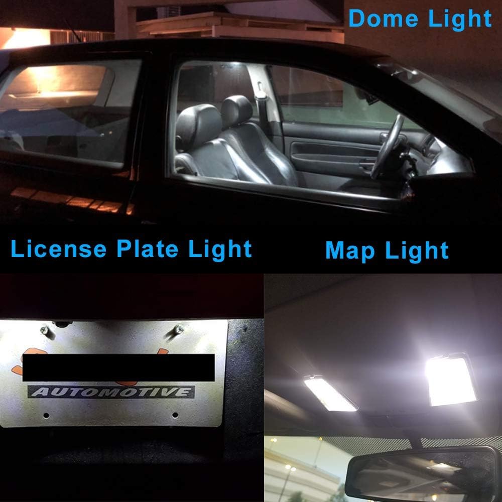 Serundo Auto BA9S Led Car Bulb BA9 1895 1891 53 57 Led Car Bulb, 2SMD 3030Chips 6000K White 47830 64111 3893 LED bulbs for Car Interior Dome Map License Plate Glove Box Light etc, Pack of 10pcs