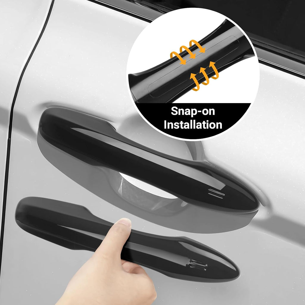 Car Door Handle Cover Protector Compatible with Toyota 2018-2026 Camry & 2019-2026 Corolla & 2022-2026 Corolla Cross & 2016-2022 Prius & 2020-2024 Venza Accessories Glossy Black ABS Material