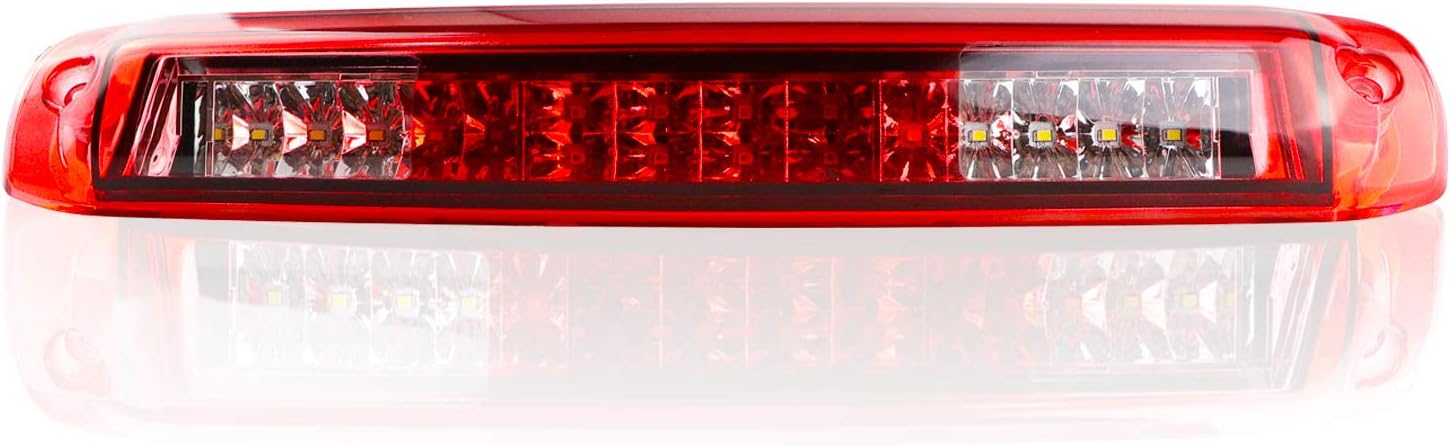Tresound 3rd Third Brake Light for Chevy Silverado/GMC Sierra 1500 2500 3500 HD Classic 1999-2006 LED Cargo Light High Mount Lamp, Chrome Housing Red Lens