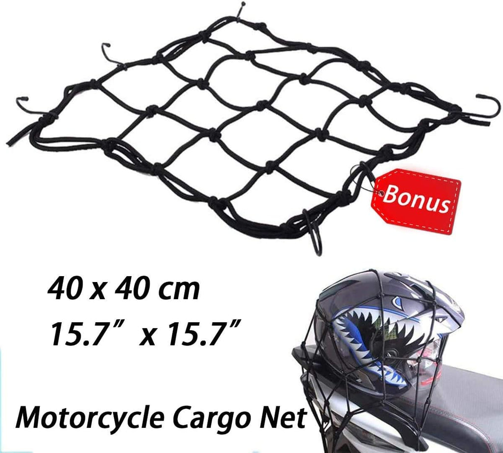 Motorcycle Tail Bag,Waterproof Seat Bag,Dual Use Backpack With Cargo Net | Expandable Helmet Bag with Rain Cover & Shoulder Strap, Multifunctional Storage Saddle Bag, Motorbike Luggage Tail Pack