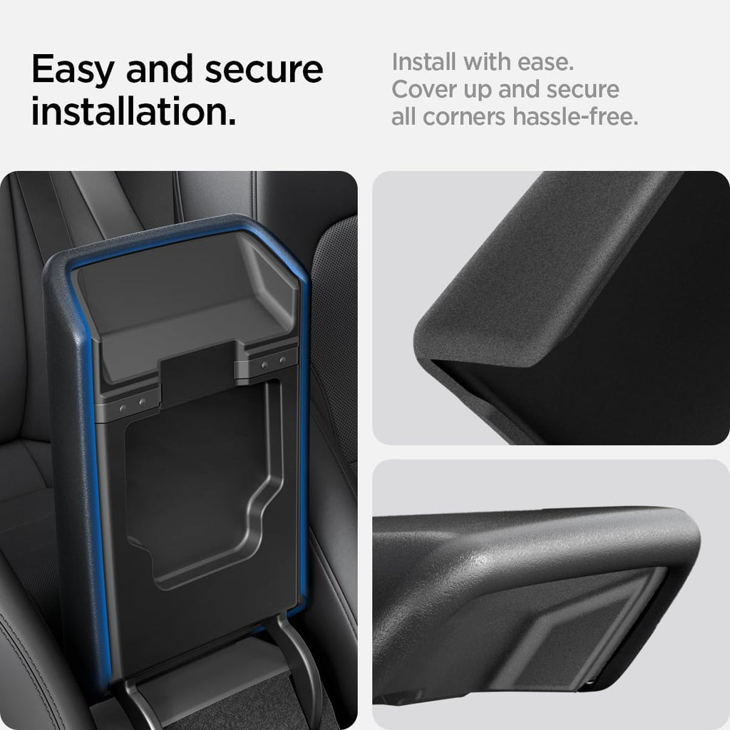 Spigen Center Console Armrest Cover for Tesla Model Y Juniper & Model Y L (Standard, Premium & Performance 2026/2025) and Model 3 Highland (Standard, Premium & Performance 2026/25/24) - Black