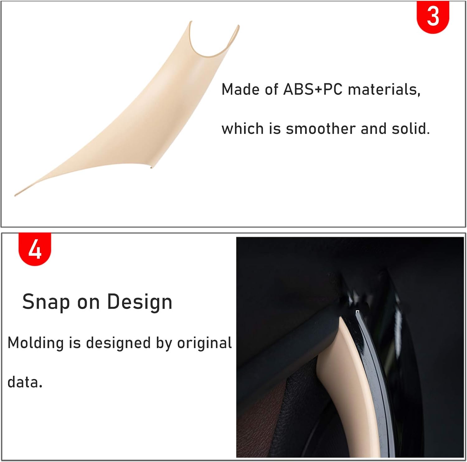 Jaronx 2PCS Door Handle Covers Compatible with BMW 3 Series 4 Series Driver Side & Passenger Side Door Pull Handle Covers (Compatible with BMW 320i,328i,330i,335i F30/F31 and 428i,435i F32/F36)(Beige)