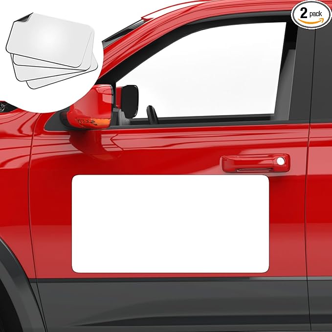 4 Pack Blank Car Door Magnet Sticker, Rounded Corners Magnetic Vehicle Sign by ANOER