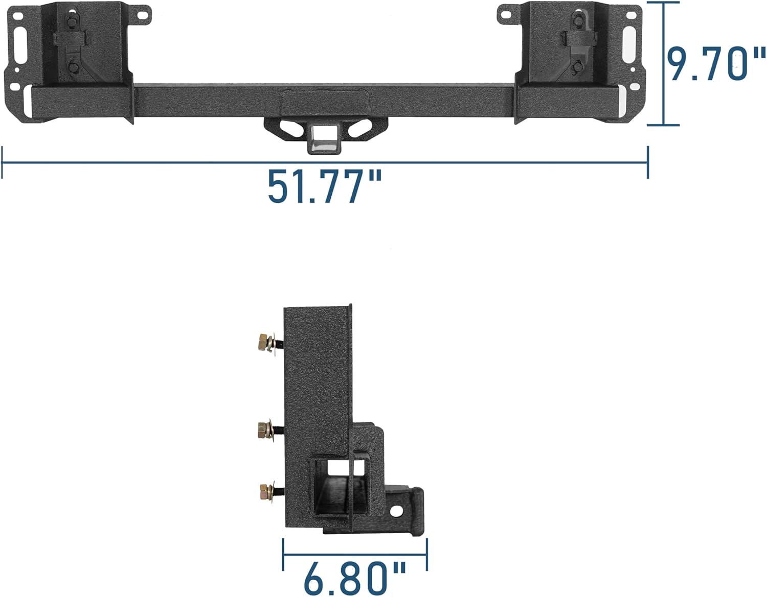 u-Box F150 Class 3 Trailer Hitch, 2-Inch Square Receiver Opening Trailer Tube Towing Tongue Compatible with 2015-2026 Ford F-150