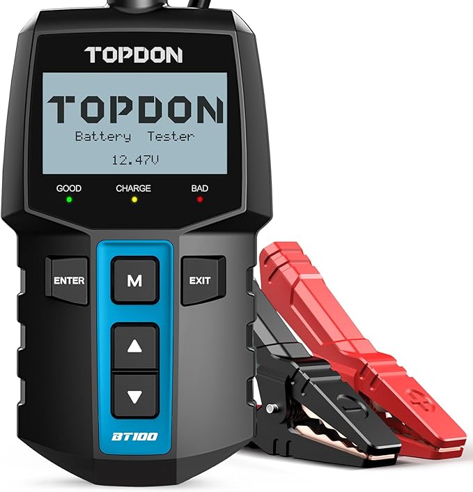 TOPDON BT100 Car Battery Tester 12V Load Tester, 100-2000 CCA Automotive