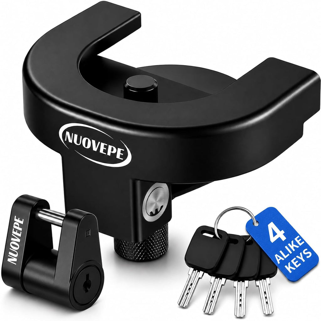 2 5/16Inch-Trailer-Hitch-Locks-Kit, Heavy Duty Anti Theft Trailer Tongue Lock, Reinforced Solid Steel Weatherproof Tow Coupler Lock, Trailer Locks Ball Hitch for RV, Camper, Cargo, Boat, Caravan