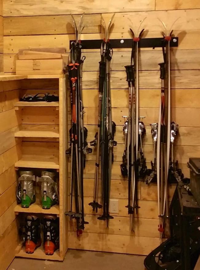 StoreYourBoard Ski Storage Rack, Indoor Wall Mount Garage Organizer, Solid Steel - Image 5
