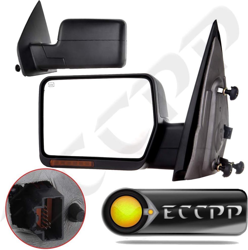 A Pair Heated Towing Mirrors Fits 2004 2005 2006 for Ford for F150 Pickup Truck, Power Adjusted View Mirror with Turn Signal Indicator